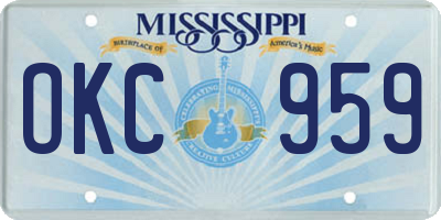 MS license plate OKC959