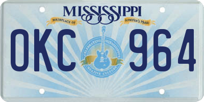 MS license plate OKC964