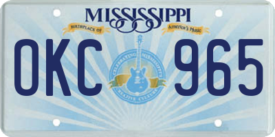 MS license plate OKC965