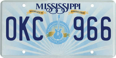 MS license plate OKC966