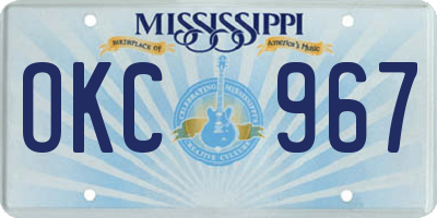 MS license plate OKC967