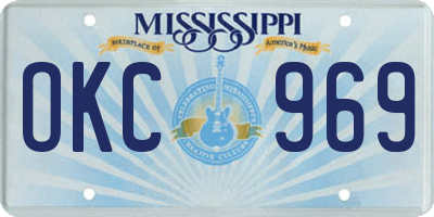 MS license plate OKC969