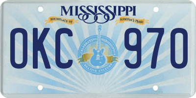 MS license plate OKC970