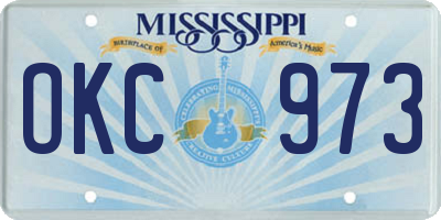 MS license plate OKC973