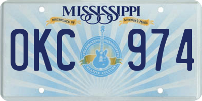 MS license plate OKC974