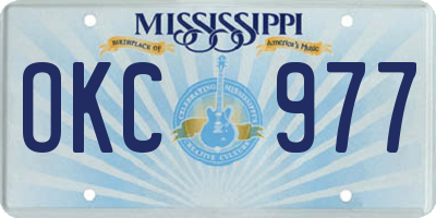 MS license plate OKC977