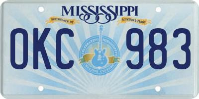 MS license plate OKC983