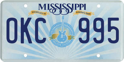 MS license plate OKC995
