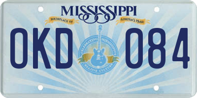 MS license plate OKD084