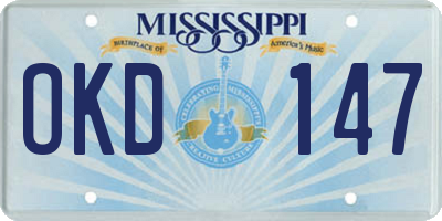 MS license plate OKD147
