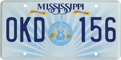 MS license plate OKD156