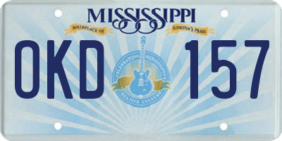 MS license plate OKD157