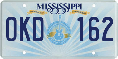 MS license plate OKD162