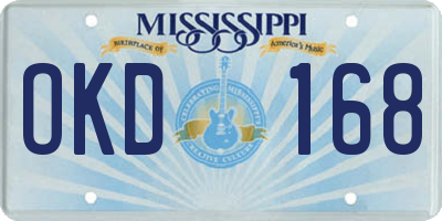 MS license plate OKD168