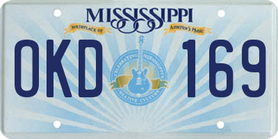 MS license plate OKD169