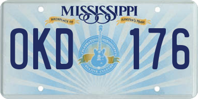 MS license plate OKD176