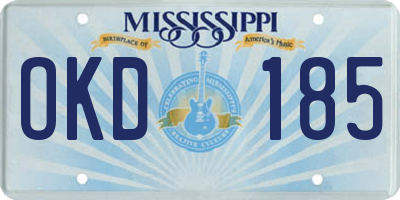 MS license plate OKD185