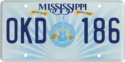 MS license plate OKD186