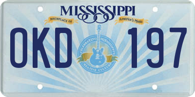 MS license plate OKD197