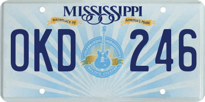 MS license plate OKD246