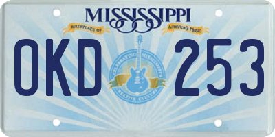 MS license plate OKD253