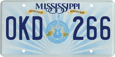 MS license plate OKD266