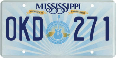 MS license plate OKD271
