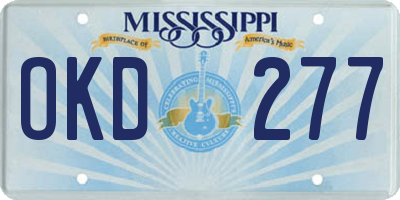 MS license plate OKD277