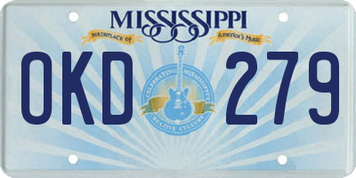 MS license plate OKD279