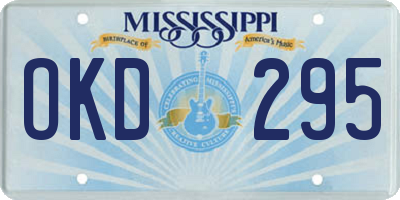 MS license plate OKD295