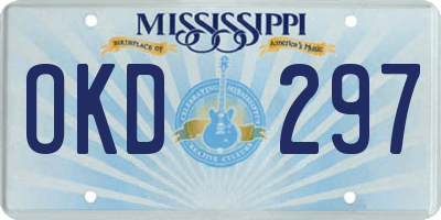 MS license plate OKD297