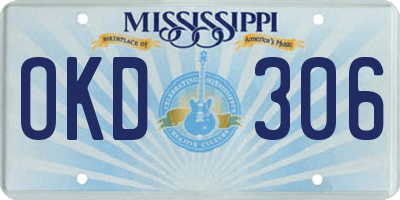 MS license plate OKD306
