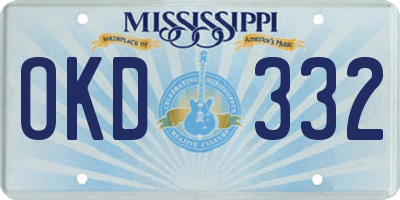 MS license plate OKD332