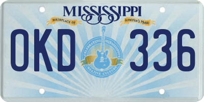MS license plate OKD336