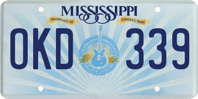 MS license plate OKD339