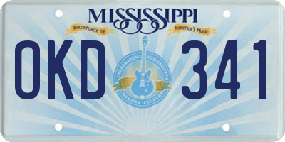 MS license plate OKD341