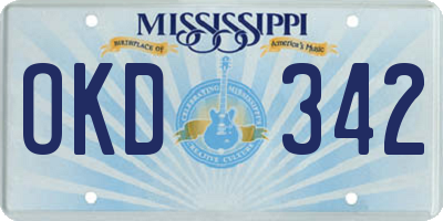 MS license plate OKD342