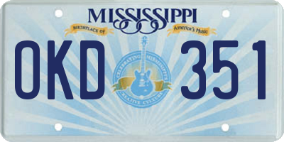 MS license plate OKD351