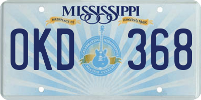 MS license plate OKD368
