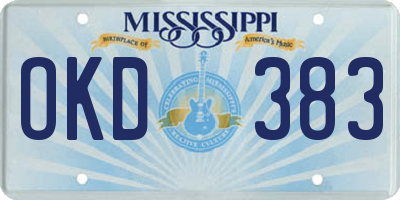 MS license plate OKD383