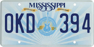 MS license plate OKD394