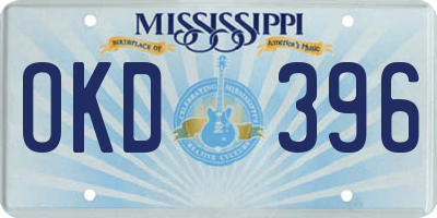 MS license plate OKD396