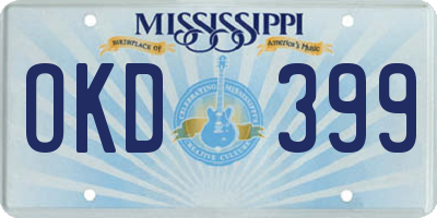 MS license plate OKD399
