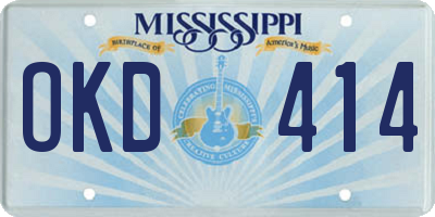 MS license plate OKD414