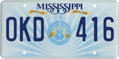 MS license plate OKD416