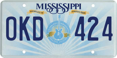 MS license plate OKD424