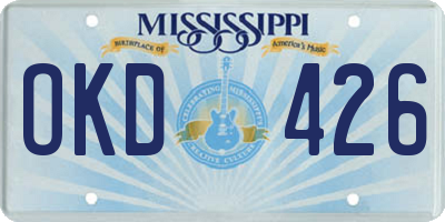 MS license plate OKD426
