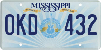 MS license plate OKD432