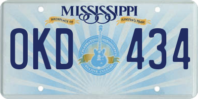 MS license plate OKD434