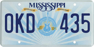 MS license plate OKD435